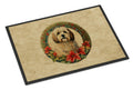 Havanese Christmas Flowers Doormat Indoor Outdoor 24H X 36W Front Door Mat Rugs for Entryway, Non Slip Washable Low Pile,