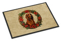 Irish Setter Christmas Flowers Doormat Indoor Outdoor 18H X 27W Front Door Mat Rugs for Entryway, Non Slip Washable