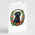 Labrador Retriever Christmas Flowers Greeting Cards Pack of 8 Blank Cards with Envelopes Whimsical A7 Size 5x7