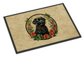 Labrador Retriever Christmas Flowers Doormat Indoor Outdoor 24H X 36W Front Door Mat Rugs for Entryway, Non Slip Washable Low Pile,