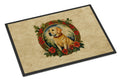 Labrador Retriever Christmas Flowers Doormat Indoor Outdoor 18H X 27W Front Door Mat Rugs for Entryway, Non Slip Washable