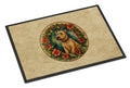 Lakeland Terrier Christmas Flowers Doormat Indoor Outdoor 24H X 36W Front Door Mat Rugs for Entryway, Non Slip Washable Low Pile,