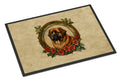 Leonberger Christmas Flowers Doormat Indoor Outdoor 24H X 36W Front Door Mat Rugs for Entryway, Non Slip Washable Low Pile,