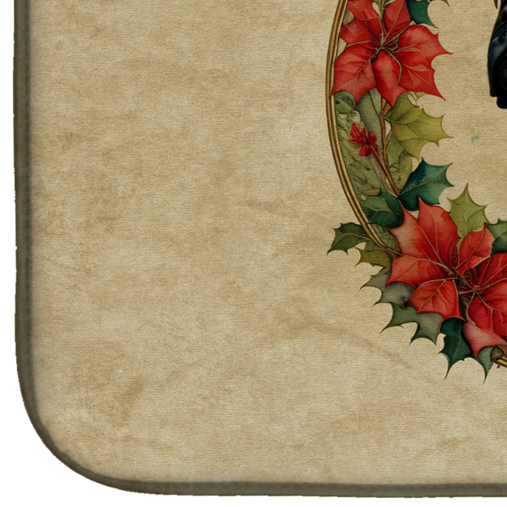 Mastiff Christmas Flowers Dish Drying Mat Absorbent Dish Drying Mat Pad for Kitchen Counter Dish Drainer Mat for Countertop, 14 x 21", Multicolor