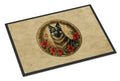 Norwegian Elkhound Christmas Flowers Doormat Indoor Outdoor 18H X 27W Front Door Mat Rugs for Entryway, Non Slip Washable