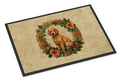Poodle Christmas Flowers Doormat Indoor Outdoor 24H X 36W Front Door Mat Rugs for Entryway, Non Slip Washable Low Pile,