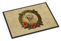 Poodle Christmas Flowers Doormat Indoor Outdoor 18H X 27W Front Door Mat Rugs for Entryway, Non Slip Washable