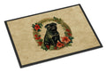 Pug Christmas Flowers Doormat Indoor Outdoor 18H X 27W Front Door Mat Rugs for Entryway, Non Slip Washable