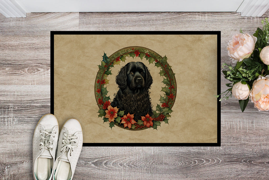Puli Christmas Flowers Doormat Indoor Outdoor 24H X 36W Front Door Mat Rugs for Entryway, Non Slip Washable Low Pile,