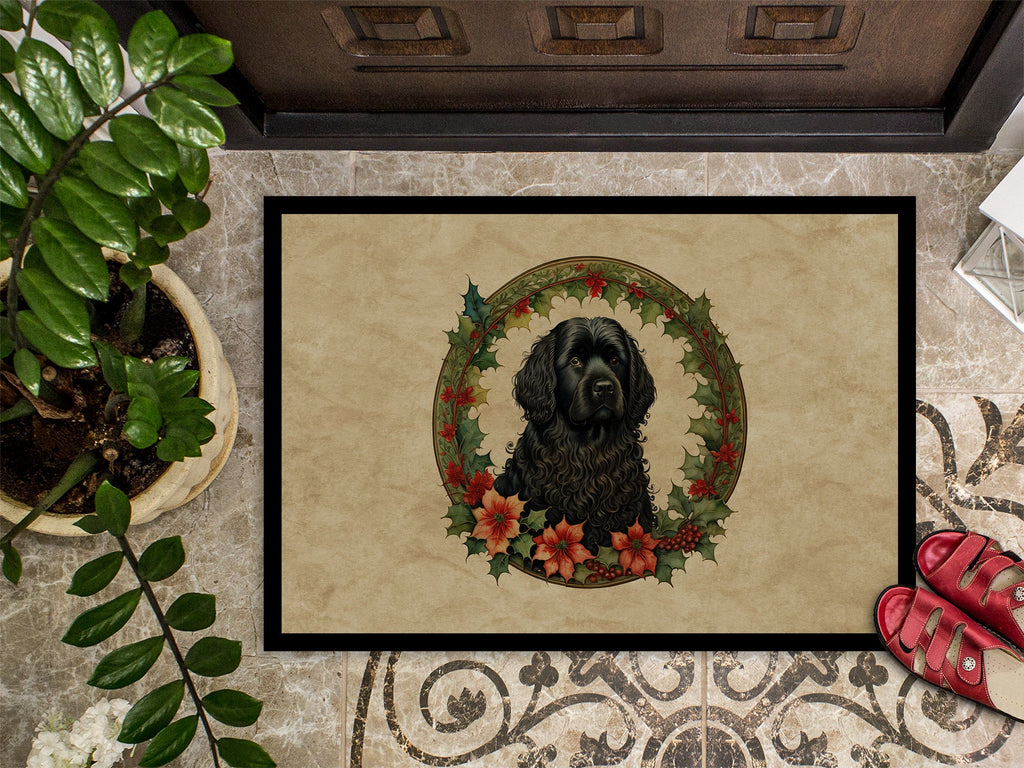 Puli Christmas Flowers Doormat Indoor Outdoor 24H X 36W Front Door Mat Rugs for Entryway, Non Slip Washable Low Pile,