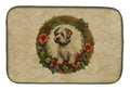 Sealyham Terrier Christmas Flowers Dish Drying Mat Absorbent Dish Drying Mat Pad for Kitchen Counter Dish Drainer Mat for Countertop, 14 x 21", Multicolor