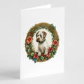 Sealyham Terrier Christmas Flowers Greeting Cards Pack of 8 Blank Cards with Envelopes Whimsical A7 Size 5x7