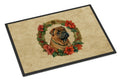 Shar Pei Christmas Flowers Doormat Indoor Outdoor 24H X 36W Front Door Mat Rugs for Entryway, Non Slip Washable Low Pile,