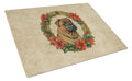 Shar Pei Christmas Flowers Cutting Board Tempered Glass Kitchen Cutting Surface, Heat Resistant Chopping, Non-Slip Feet, Food Prep & Serving