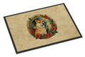 Shiba Inu Christmas Flowers Doormat Indoor Outdoor 24H X 36W Front Door Mat Rugs for Entryway, Non Slip Washable Low Pile,