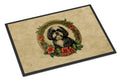 Shih Tzu Christmas Flowers Doormat Indoor Outdoor 24H X 36W Front Door Mat Rugs for Entryway, Non Slip Washable Low Pile,