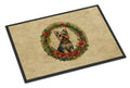 Silky Terrier Christmas Flowers Doormat Indoor Outdoor 18H X 27W Front Door Mat Rugs for Entryway, Non Slip Washable