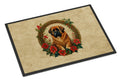 Tibetan Mastiff Christmas Flowers Doormat Indoor Outdoor 18H X 27W Front Door Mat Rugs for Entryway, Non Slip Washable
