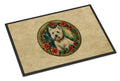 Westie Christmas Flowers Doormat Indoor Outdoor 18H X 27W Front Door Mat Rugs for Entryway, Non Slip Washable