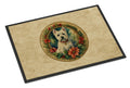 Westie Christmas Flowers Doormat Indoor Outdoor 18H X 27W Front Door Mat Rugs for Entryway, Non Slip Washable
