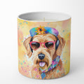 Airedale Terrier Hippie Dawg Decorative Soy Candle Nature Soy Wax Essential Oil Home Decor Ideal for Bedroom Kitchen Bath Office Gift, 10 oz
