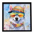 Alaskan Klee Kai Hippie Dawg Framed Metal Print Bathroom, Kitchen, Office, Home Decor Wall Art Ready to Hang, Square, 8X8
