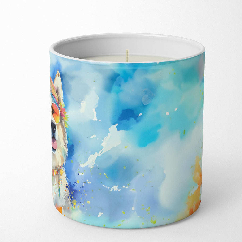 Alaskan Malamute Hippie Dawg Decorative Soy Candle Nature Soy Wax Essential Oil Home Decor Ideal for Bedroom Kitchen Bath Office Gift, 10 oz