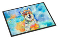 Alaskan Malamute Hippie Dawg Doormat Indoor Outdoor 24H X 36W Front Door Mat Rugs for Entryway, Non Slip Washable Low Pile,