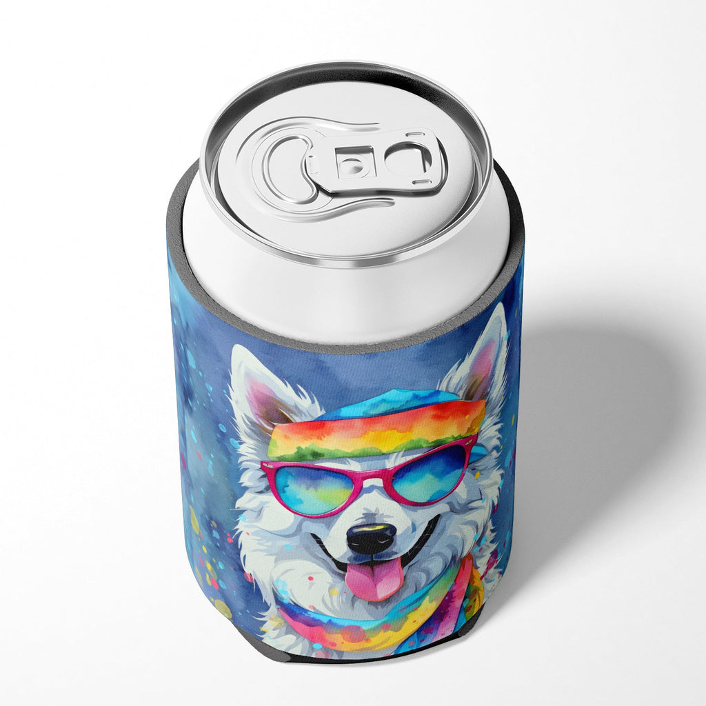 American Eskimo Hippie Dawg Can or Bottle Hugger Cooler Sleeve for Standard 12 oz Cans, Insulated Foam Beer & Soda Can Hugger Reusable