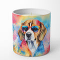 Beagle Hippie Dawg Decorative Soy Candle Nature Soy Wax Essential Oil Home Decor Ideal for Bedroom Kitchen Bath Office Gift, 10 oz
