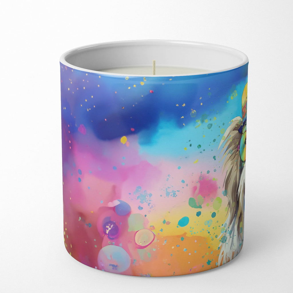 Bearded Collie Hippie Dawg Decorative Soy Candle Nature Soy Wax Essential Oil Home Decor Ideal for Bedroom Kitchen Bath Office Gift, 10 oz