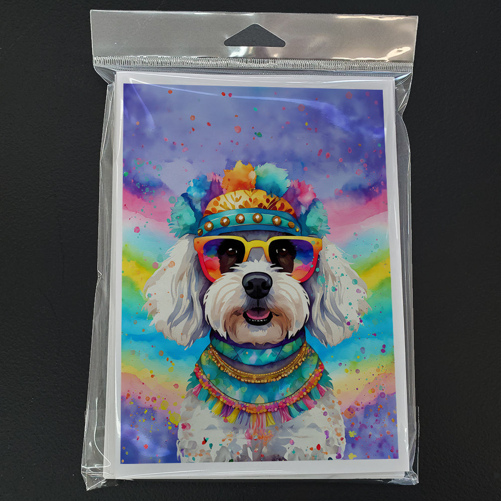 Bichon Frise Hippie Dawg Greeting Cards Pack of 8 Blank Cards with Envelopes Whimsical A7 Size 5x7
