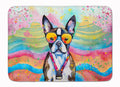 Boston Terrier Hippie Dawg Memory Foam Kitchen Mat Machine Washable Anti-Fatigue Cushion Comfort Bath or Kitchen Rug
