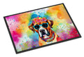 Boxer Hippie Dawg Doormat Indoor Outdoor 18H X 27W Front Door Mat Rugs for Entryway, Non Slip Washable