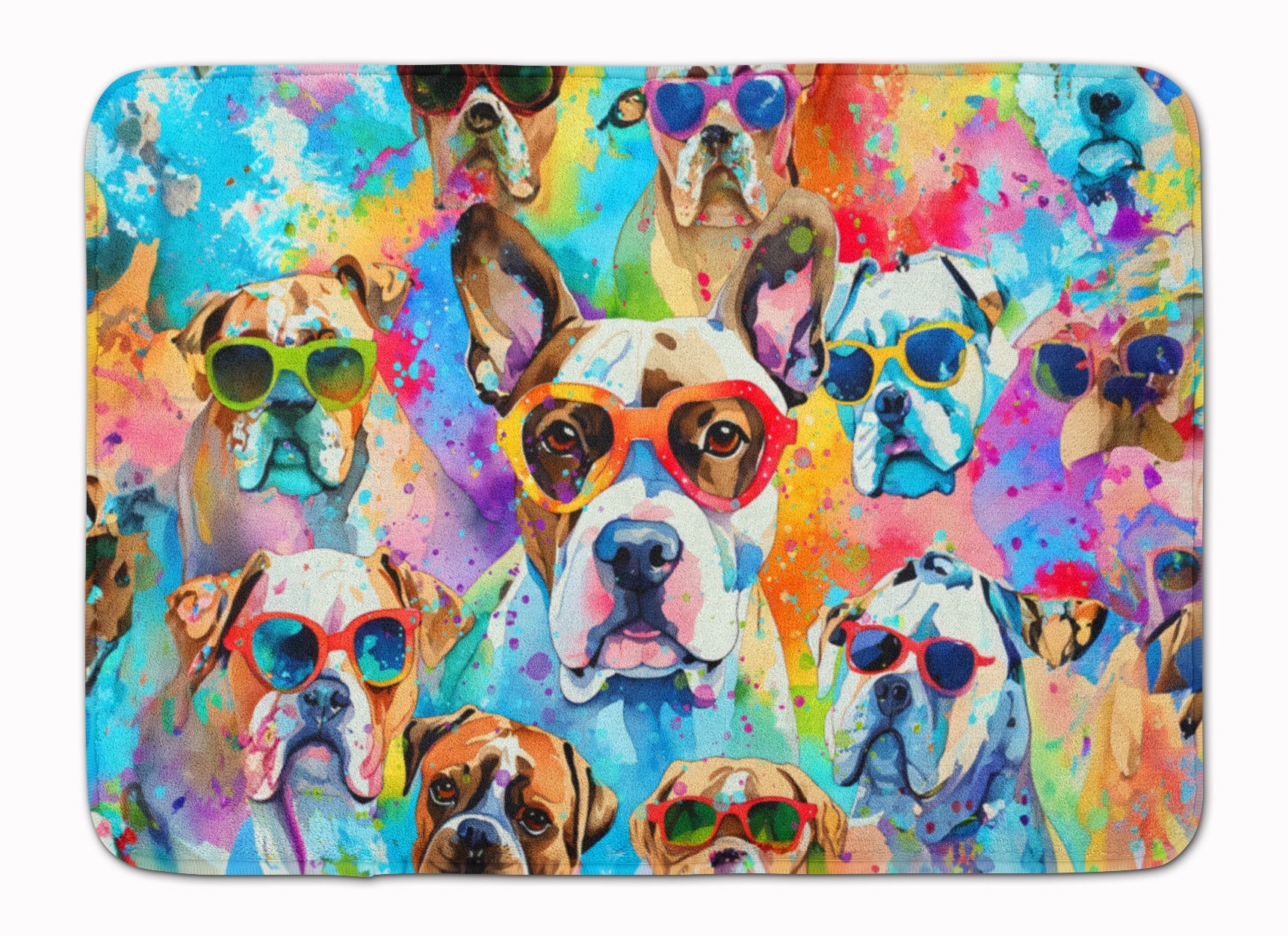 Boxer Hippie Dawg Memory Foam Kitchen Mat Machine Washable Anti-Fatigue Cushion Comfort Bath or Kitchen Rug