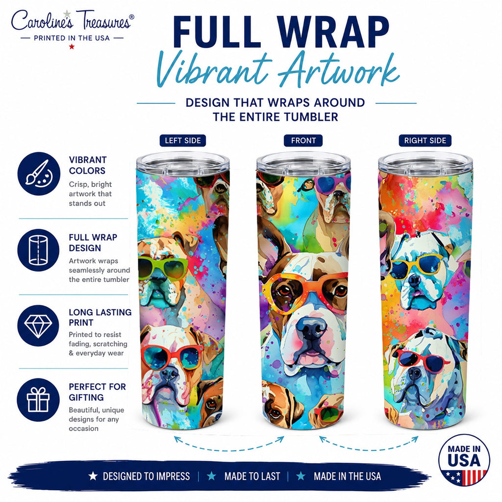 Boxer 20 oz Skinny Tumbler with Lid and Straw
