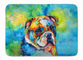English Bulldog Hippie Dawg Memory Foam Kitchen Mat Machine Washable Anti-Fatigue Cushion Comfort Bath or Kitchen Rug
