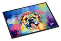 English Bulldog Hippie Dawg Doormat Indoor Outdoor 18H X 27W Front Door Mat Rugs for Entryway, Non Slip Washable