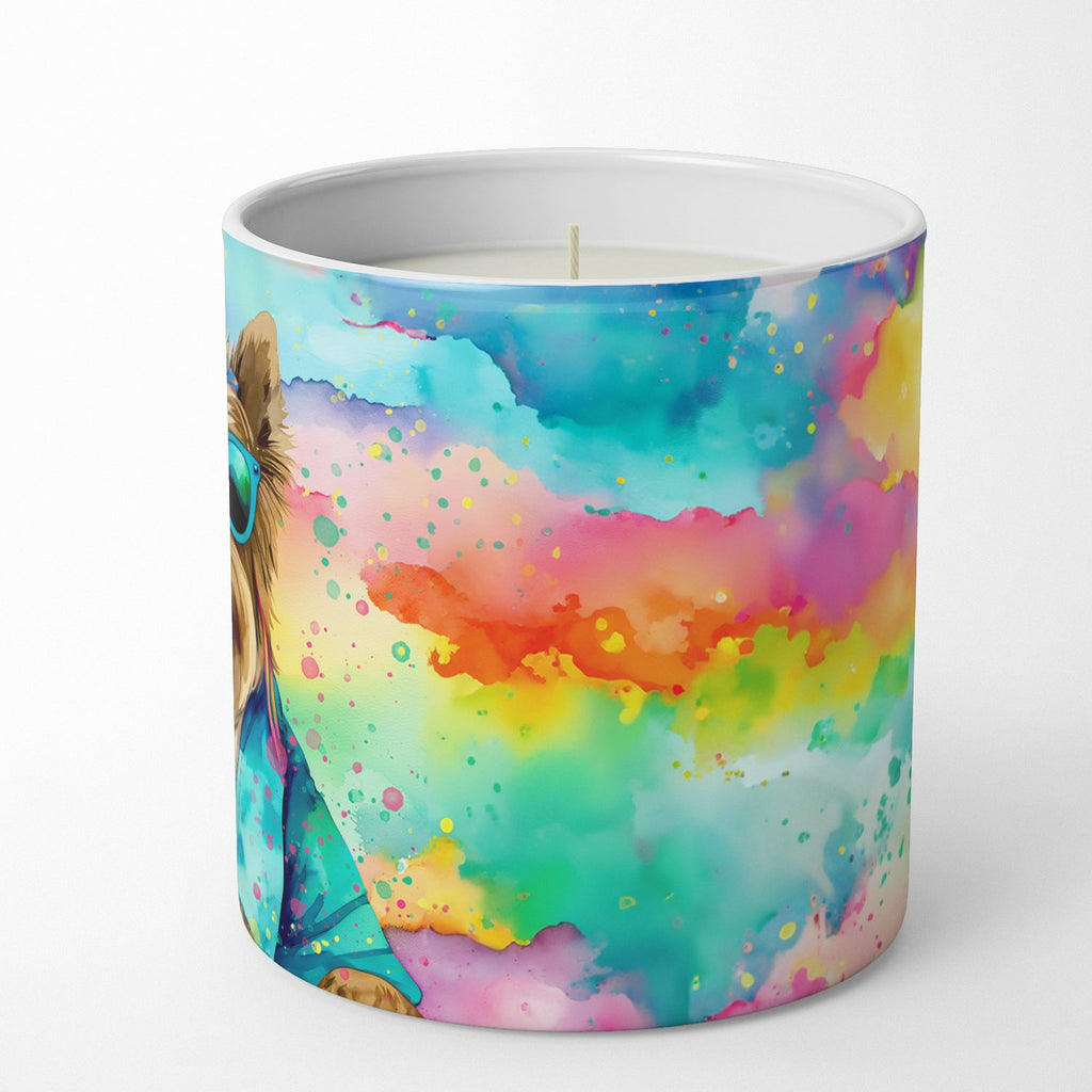 Cairn Terrier Hippie Dawg Decorative Soy Candle Nature Soy Wax Essential Oil Home Decor Ideal for Bedroom Kitchen Bath Office Gift, 10 oz