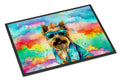 Cairn Terrier Hippie Dawg Doormat Indoor Outdoor 18H X 27W Front Door Mat Rugs for Entryway, Non Slip Washable