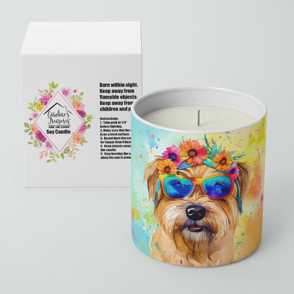 Cairn Terrier Hippie Dawg Decorative Soy Candle Nature Soy Wax Essential Oil Home Decor Ideal for Bedroom Kitchen Bath Office Gift, 10 oz