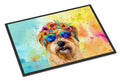 Cairn Terrier Hippie Dawg Doormat Indoor Outdoor 18H X 27W Front Door Mat Rugs for Entryway, Non Slip Washable