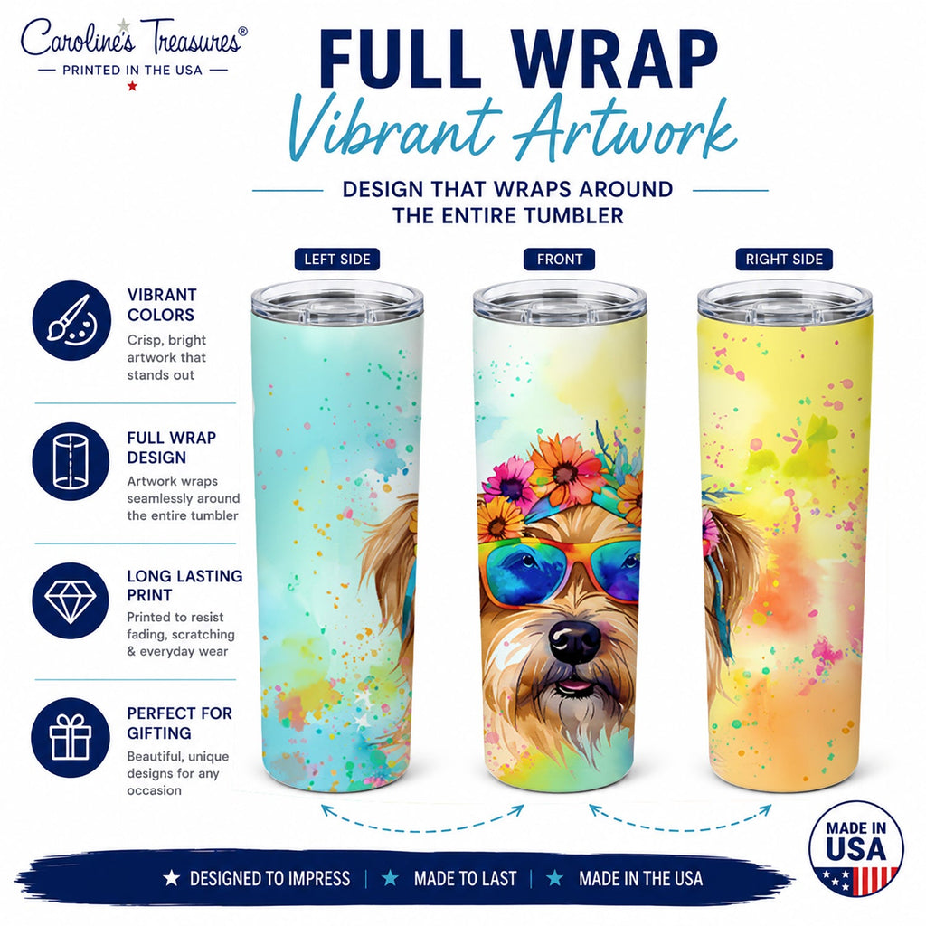 Cairn Terrier 20 oz Skinny Tumbler with Lid and Straw