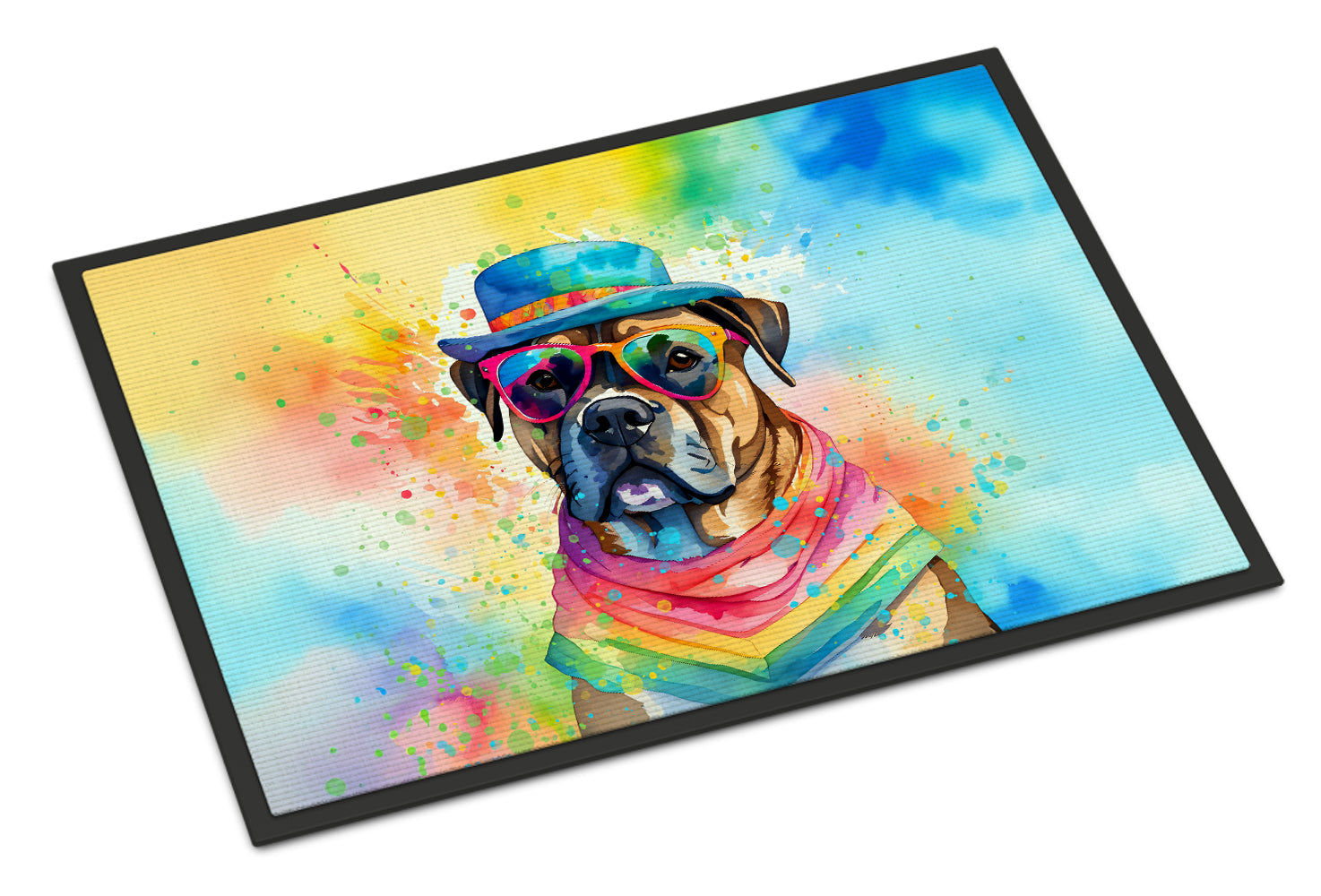 Cane Corso Hippie Dawg Doormat Indoor Outdoor 18H X 27W Front Door Mat Rugs for Entryway, Non Slip Washable