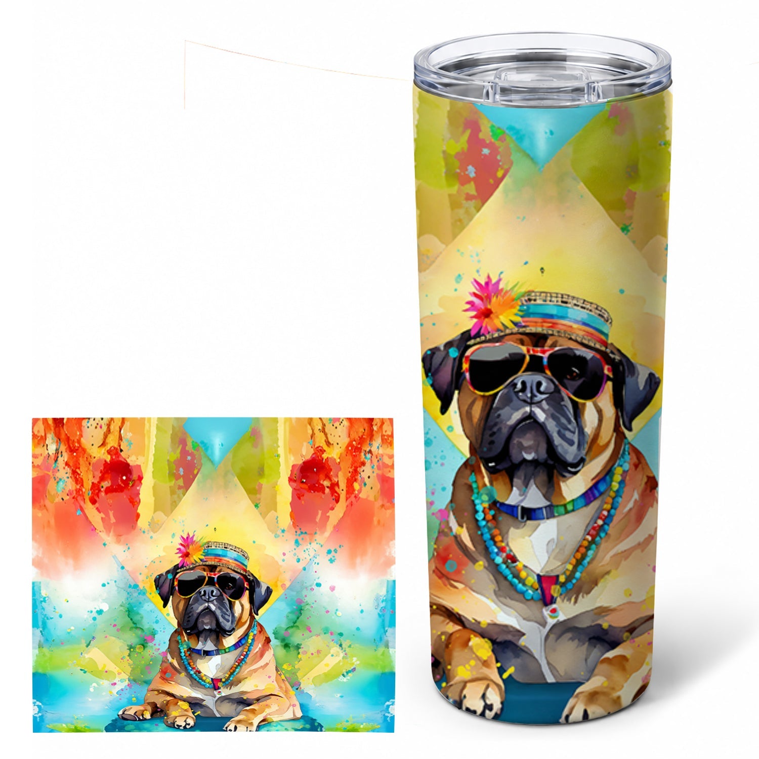 Cane Corso 20 oz Skinny Tumbler with Lid and Straw
