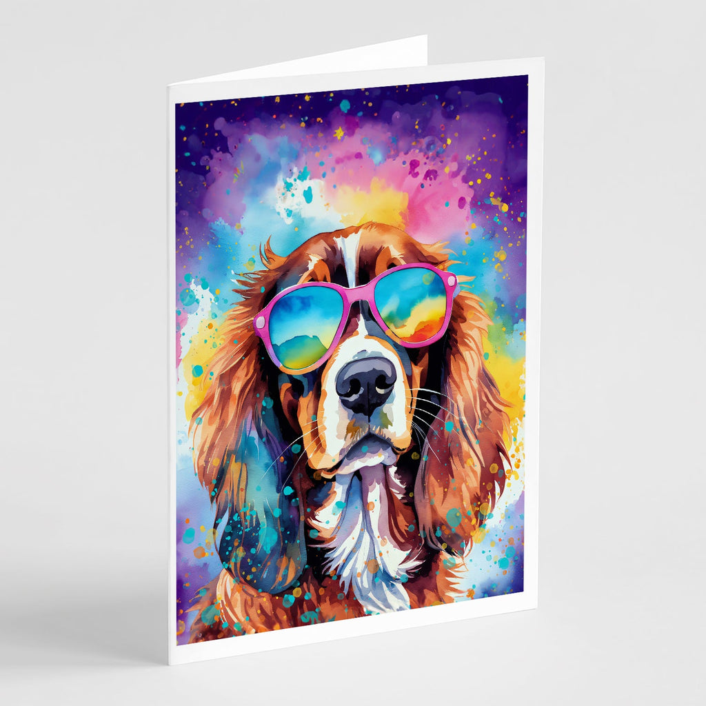 Cavalier Spaniel Hippie Dawg Greeting Cards Pack of 8 Blank Cards with Envelopes Whimsical A7 Size 5x7