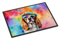 Cavalier Spaniel Hippie Dawg Doormat Indoor Outdoor 24H X 36W Front Door Mat Rugs for Entryway, Non Slip Washable Low Pile,
