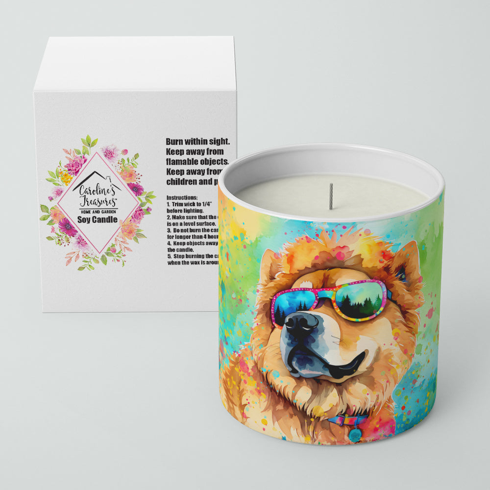 Chow Chow Hippie Dawg Decorative Soy Candle Nature Soy Wax Essential Oil Home Decor Ideal for Bedroom Kitchen Bath Office Gift, 10 oz