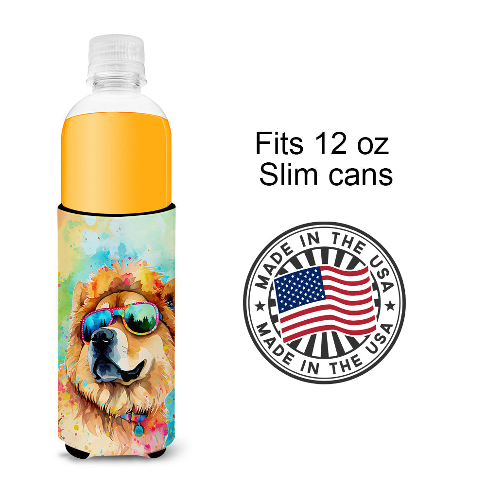Chow Chow Hippie Dawg Slim Can Hugger , Insulated Foam Hugger for 12 oz Slim Cans, Beer Bottles & Water Bottles, Printed in USA