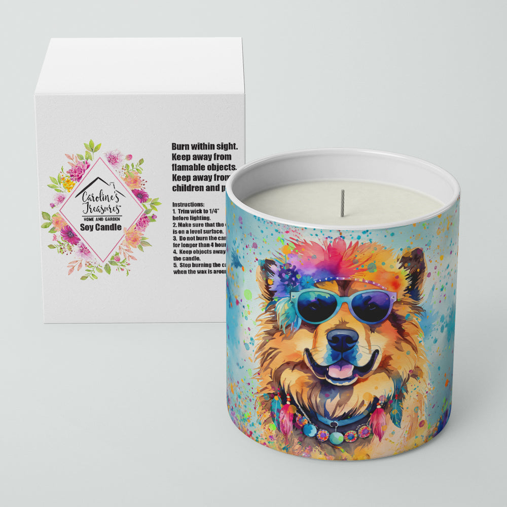 Chow Chow Hippie Dawg Decorative Soy Candle Nature Soy Wax Essential Oil Home Decor Ideal for Bedroom Kitchen Bath Office Gift, 10 oz